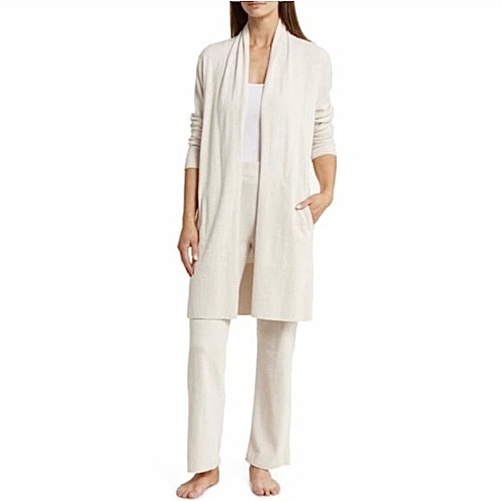 BAREFOOT DREAMS Cozy Chic Ultra Lite Open Front Long Line Cardigan Almond